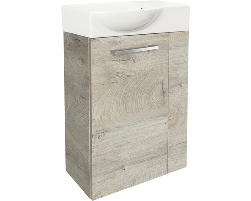 Waschtischunterschrank mit Waschbecken im Holzdekor