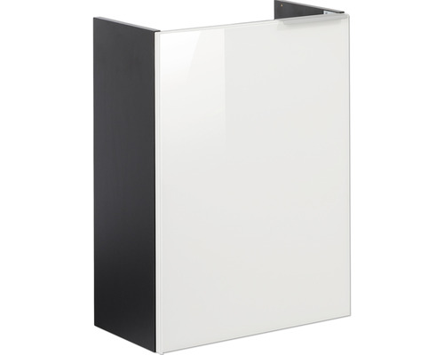 Waschbeckenunterschrank Fackelmann SBC Mini 45 links 60x44x24,3 cm ohne Waschbecken weiß glänzend/anthrazit matt