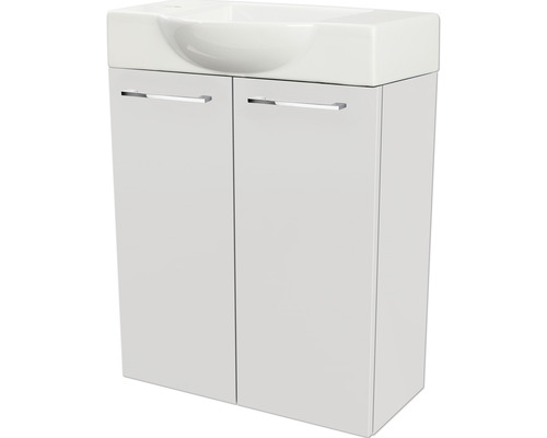 Waschbeckenunterschrank Fackelmann SBC Mini 55 60x52x24,3 cm ohne Waschbecken weiß Waschbeckenunterschrank mit zwei Türen und Waschbecken