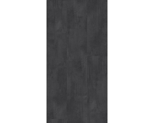 Nahaufnahme von dunklen Vinylbodenplatten mit Betonoptik.