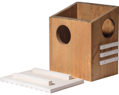 Holz Nistkasten mit Einfluglöchern und abnehmbarem Boden