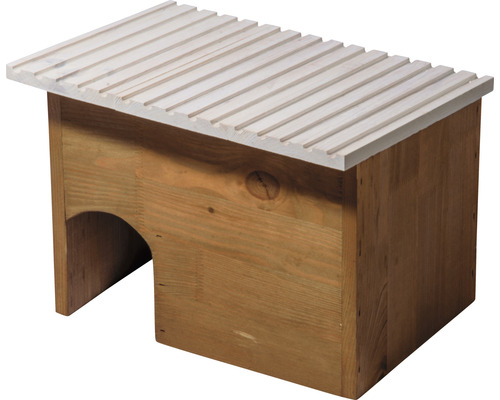 Hocker aus Holz mit Lattenrost-Sitzfläche