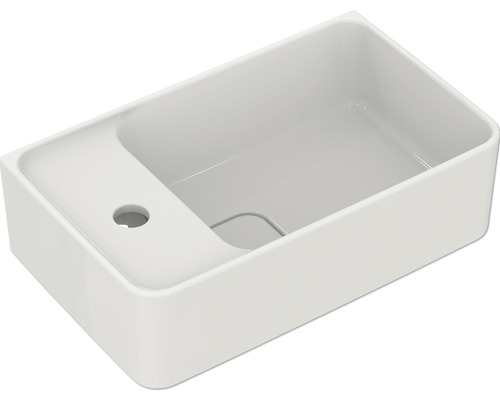 Handwaschbecken Ideal Standard Strada II eckig Hahnloch links 45x27 cm weiß
