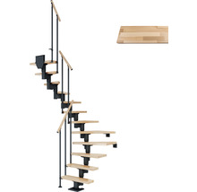Raumspartreppe aus Holz mit Stahlkonstruktion und einem einzelnen Tritt