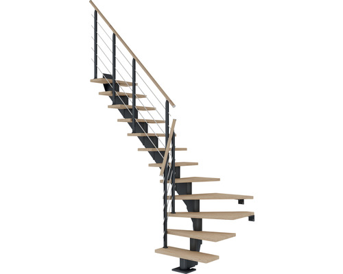 Pertura Mittelholmtreppe Alena Anthrazit 1/4 gewendelt unten links/rechts 75 cm Relinggeländer Eiche Weiss geölt 14 Stufen / 15 Steigungen Pertura Mittelholmtreppe Alena Anthrazit 1/4 gewendelt unten links/rechts 75 cm Relinggeländer Eiche Weiss geölt 14 Stufen / 15 Steigungen
