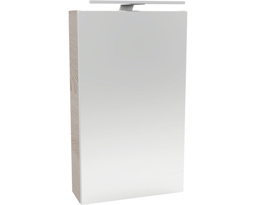 LED-Spiegelschrank Fackelmann Small Bathroom Collection 1-türig rechts 40x68x16,2 cm alaska esche