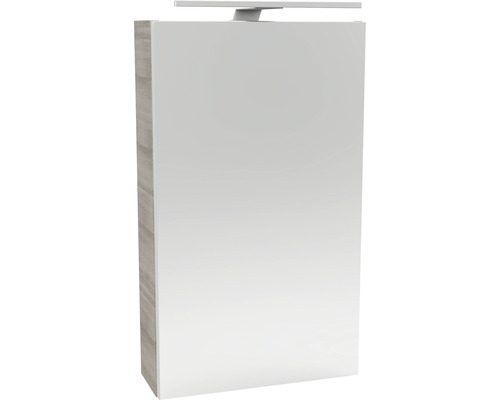 LED-Spiegelschrank Fackelmann Small Bathroom Collection 1-türig rechts 40x68x16,2 cm graueiche