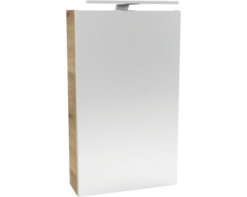 LED-Spiegelschrank Fackelmann Small Bathroom Collection 1-türig links 40x68x16,2 cm ast-eiche