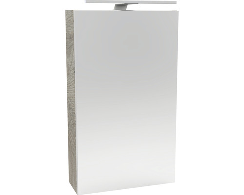 LED-Spiegelschrank Fackelmann Small Bathroom Collection 1-türig rechts 40x68x16,2 cm eiche natur