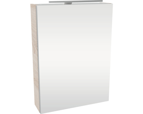 LED-Spiegelschrank Fackelmann Small Bathroom Collection 1-türig links 50x68x16,2 cm alaska esche