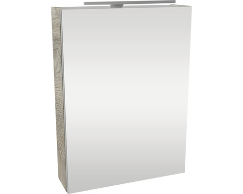 LED-Spiegelschrank Fackelmann Small Bathroom Collection 1-türig links 50x68x16,2 cm eiche natur