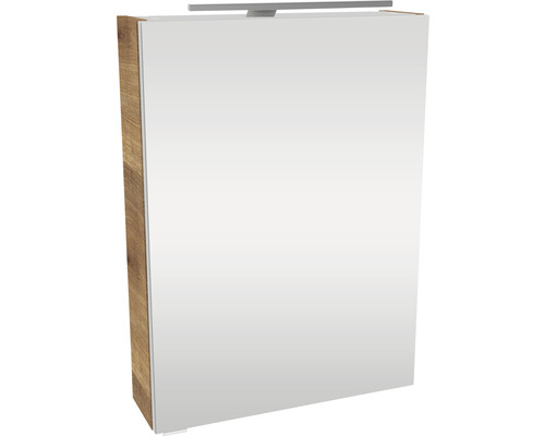 LED-Spiegelschrank Fackelmann Small Bathroom Collection 1-türig rechts 50x68x16,2 cm ast-eiche