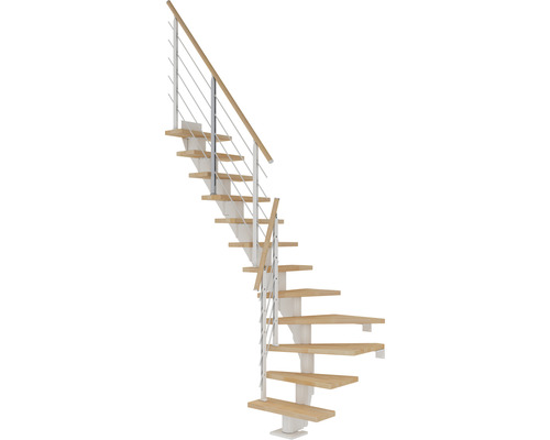 Pertura Mittelholmtreppe Malva Weiß 75 cm Buche Leimholz Geölt 12 Stufen 13 Steigungen