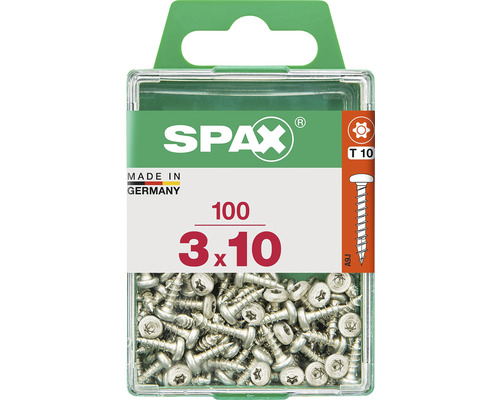 Spax Universalschraube T 10, Halbrundkopf, 3x10 mm, 100 Stück