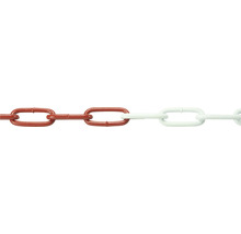 Kunststoffkette mit roten und weißen Kettengliedern