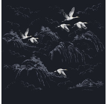 Tapete mit Kranichen und Bergen