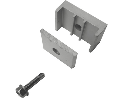 Mattenklemm-Set für Doppelstabmatten Tür/Tor ULI silber 6 Stück