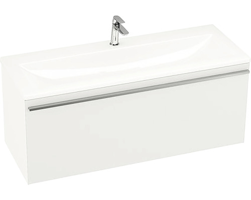 Waschbeckenunterschrank Ravak Clear 80x40x38 cm ohne Waschbecken weiß hochglanz Waschtischunterschrank mit Waschbecken und Armatur
