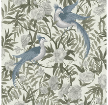 Tapete mit Vogel- und Blumenmuster