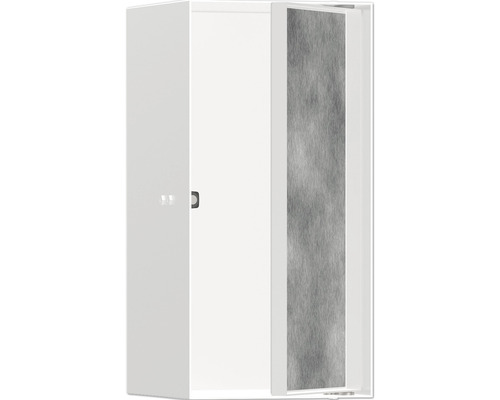 Wandnische hansgrohe XtraStoris Rock 300x150x140 mm weiß matt mit befliesbarer Tür Offener Badezimmerschrank mit Glasablage