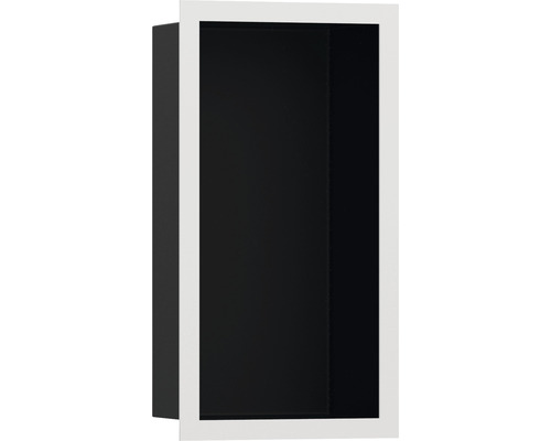 Wandnische hansgrohe XtraStoris Individual 300x150x100 mm schwarz/weiß matt Rechteckiger Wandschrank mit offener Vorderseite