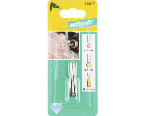 Wolfcraft Diamant-Bohrer Set mit drei Bohrern