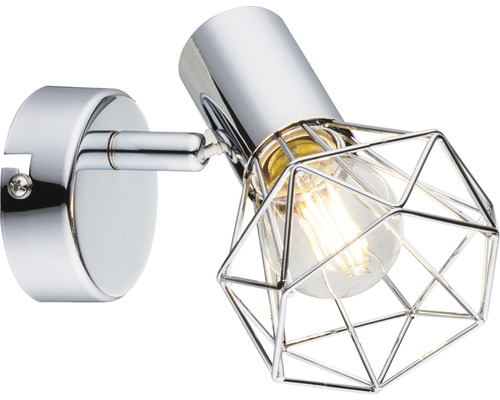 Wandspot mit Metallgestell und Leuchtmittel