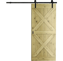 Holzschiebetür mit X-förmigem Design und Schiebetürbeschlag