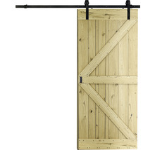 Holzschiebetür mit schwarzem Beschlag