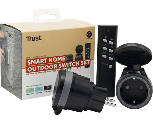 Trust Smart Home Outdoor Switch Set mit Fernbedienung und Steckdose