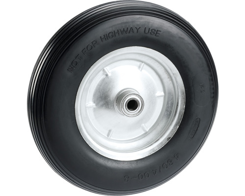 Tarrox pannensicheres Rad, bis 100 kg, mit Stahlfelge und Rillenprofil, 400 x 100 mm Rad für Schubkarre, Reifengröße 4.80/4.00-8