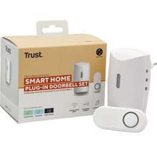 Trust Smart Home Steckdosen-Türklingel Set mit Funk-Druckknopf und Steckdosen-Türklingel
