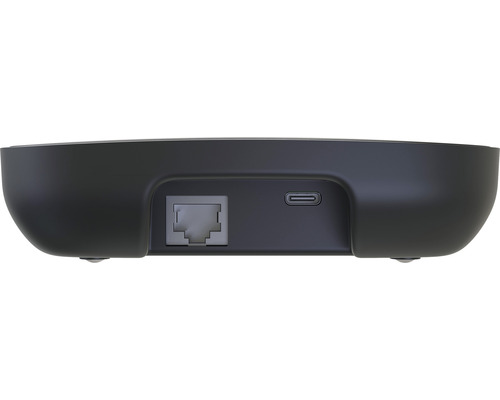 Rückansicht eines Geräts mit Netzwerkanschluss und USB-C-Anschluss