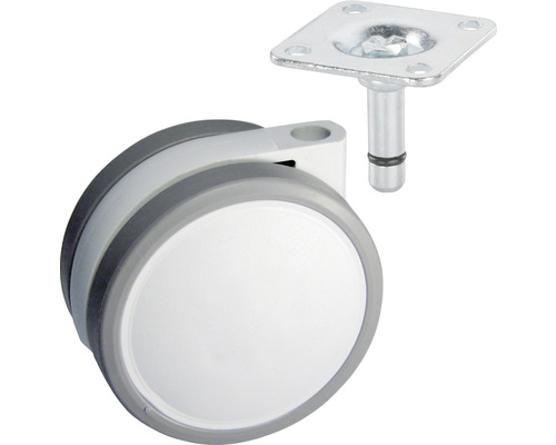 Tarrox Transport-Geräte-Doppelrolle, 27 x 72 mm Möbelrolle mit Platte und Stift