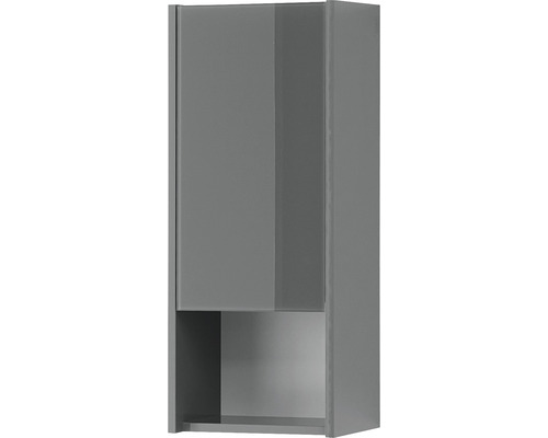 Grauer Hängeschrank mit einer Tür und einem offenen Fach