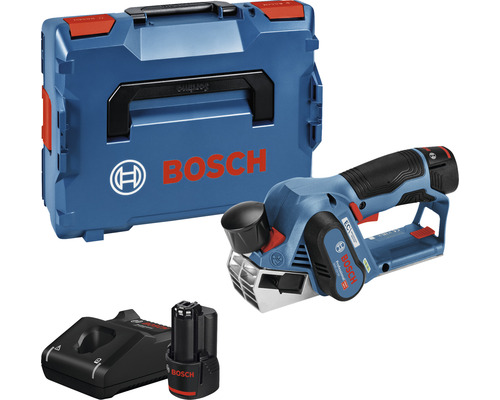 Akku-Hobel Bosch Professional GHO 12V-20, inkl. 2 x Akkus (3.0Ah) und Ladegerät Bosch Akku-Hobel mit Transportkoffer, Akku und Ladegerät