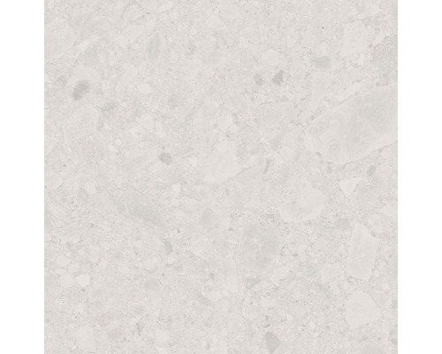Feinsteinzeug Bodenfliese Terrazzo Donau 60x60 cm beige matt rektifiziert Fliese mit Steindekor