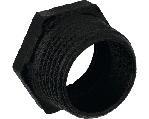 Schwarze Gewindemuffe aus Gusseisen