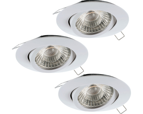 LED Einbauleuchte Eglo GU10 4,8 W 400 lm 3000 K 3-flammig Ø 80 mm weiß IP 20 3 Stück ( 95357 )