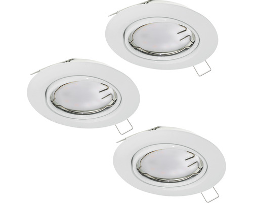 LED Einbauleuchte Eglo PENETO GU10 4,6 W 400 lm 3000 K 3-flammig Ø 87 mm weiß IP 20 3 Stück ( 94406 )