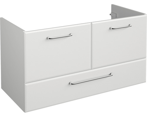 Waschbeckenunterschrank Pelipal Quickset 341 96x51x44 cm ohne Waschbecken weiss hochglanz Waschbeckenunterschrank mit zwei Schubladen und zwei Türen