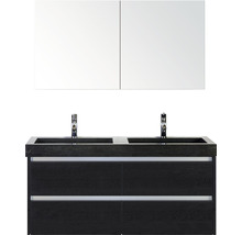 Waschtischunterschrank mit zwei Waschbecken und Spiegelschrank