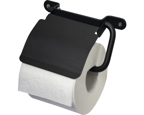 Toilettenpapierhalter Haceka Ixi mit Deckel schwarz matt