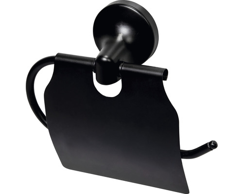 Toilettenpapierhalter Haceka Aspen mit Deckel schwarz matt