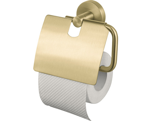 Toilettenpapierhalter Haceka Kosmos mit Deckel gold gebürstet