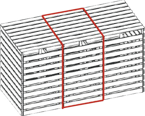 Erweiterung Mülltonnenbox promadino Vario V 70 x 92 x 122 cm natur