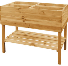Hochbeet aus Holz mit Ablagefläche