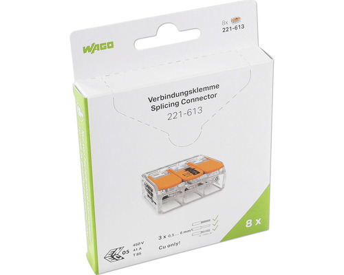 Wago Verbindungsklemmen 221-613, 8er Pack