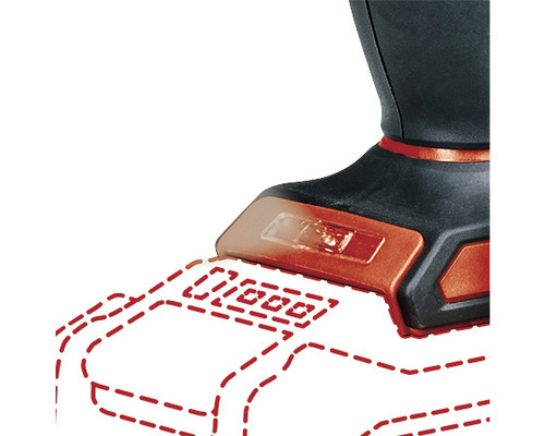 Detailansicht Akku-Bohrschrauber mit angedeutetem Akku