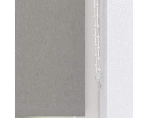 Graues Stoffrollo mit Bedienkette